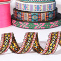 Custom textile fabric ribbon/polyester jacquard embroidered ribbon